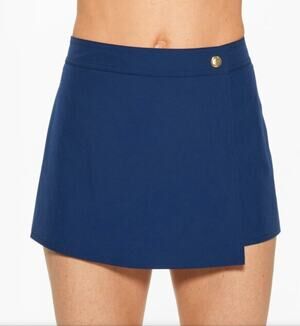 Talbots Aqua Club Womens XL Navy Blue Wrap Mid Rise Swim Skort NWT Beach Holiday